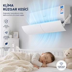 TriLine Klima Rüzgar Yönlendirme Aparatı Deliksiz Ön Panel 56-100 cm Genişleyebilir