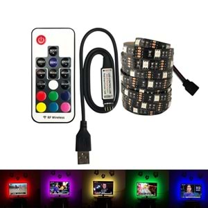TriLine Tv Arkası Silikonlu Kumandalı RGB Led Şerit 16 Renk - RGB - 3METRE