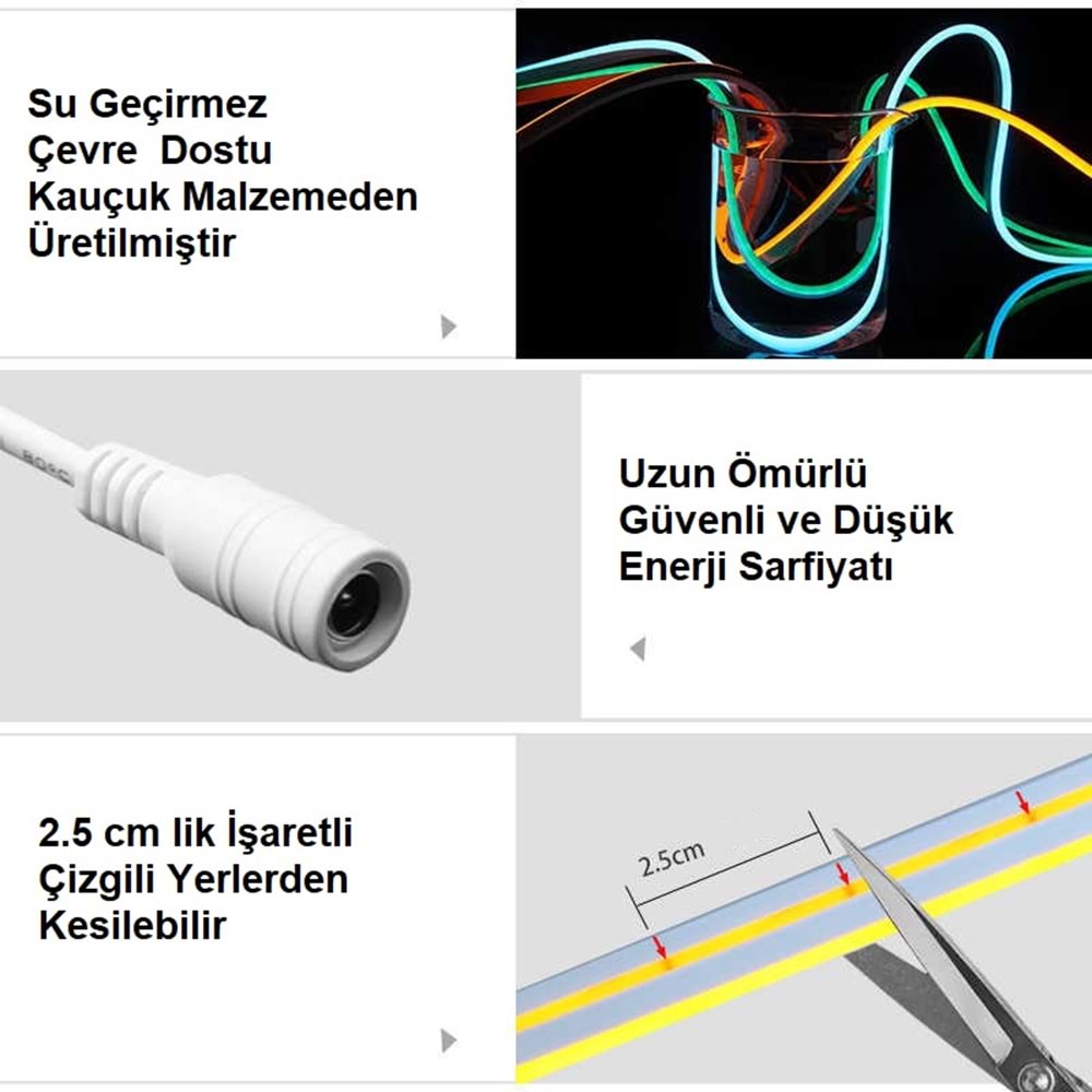 TriLine Neon LED Işık Süper Parlak Kumandalı Tüp LED- GÜN IŞIĞI- 1METRE
