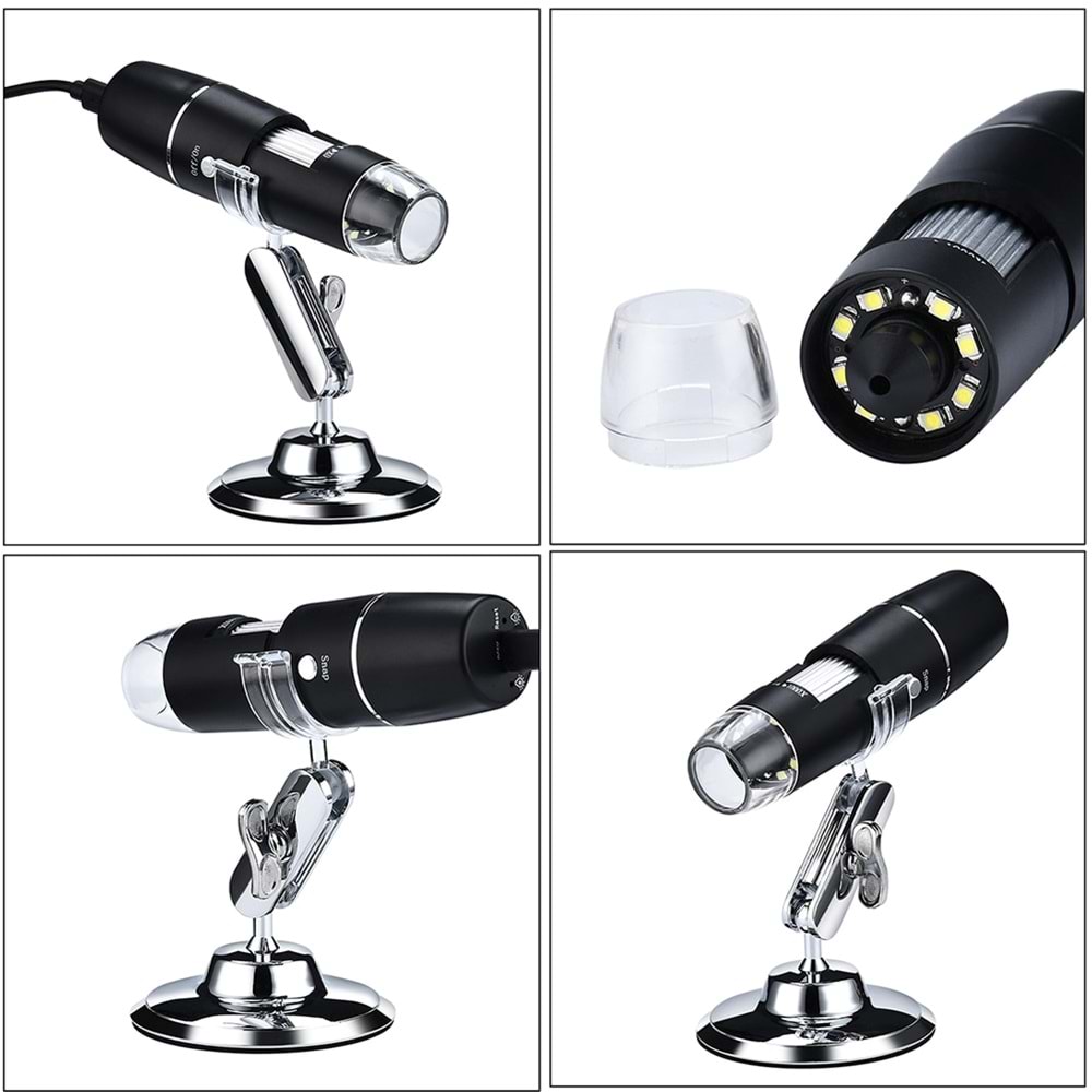 TriLine Dijital Taşınabilir 1000X 2MP 8 Ledli Usb Mikroskop