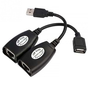 TriLine USB2.0 RJ45 Extender Uzatma Kablosu Cat5-Cat6 Uzatıcı