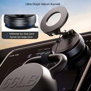 TriLine Manyetik Vakum Araç Montaj Telefon Üniversal Tutucu X68 Stand 360 ° Ayarlanabilir Katlanabilir
