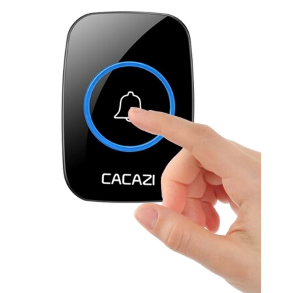 Cacazi 2 Buton 1 Alıcı Kablosuz Uzaktan Kumandalı LED Kapı Zili