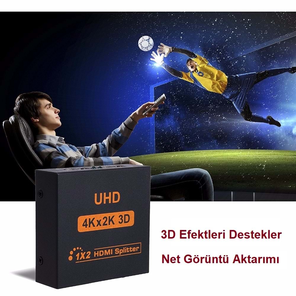 TriLine 4K Ultra HD 3D 2 Port HDMI Splitter Çoğaltıcı