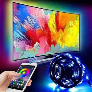 TriLine Bluetooth TV Arkası RGB Usb Şerit Led Aydınlatma 16 Renk