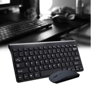 TriLine İngilizce Mini Slim 2.4 GHz Kablosuz Klavye Mouse Set Klavye - BEYAZ