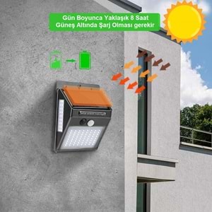 TriLine Solar 100 LED Güneş Enerjili 3 Modlu Duvar Lambası